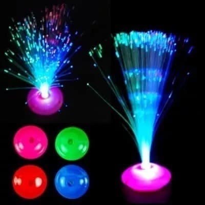 Luminaria Enfeite Abajur Fibra Ótica festa neon Varias Cores