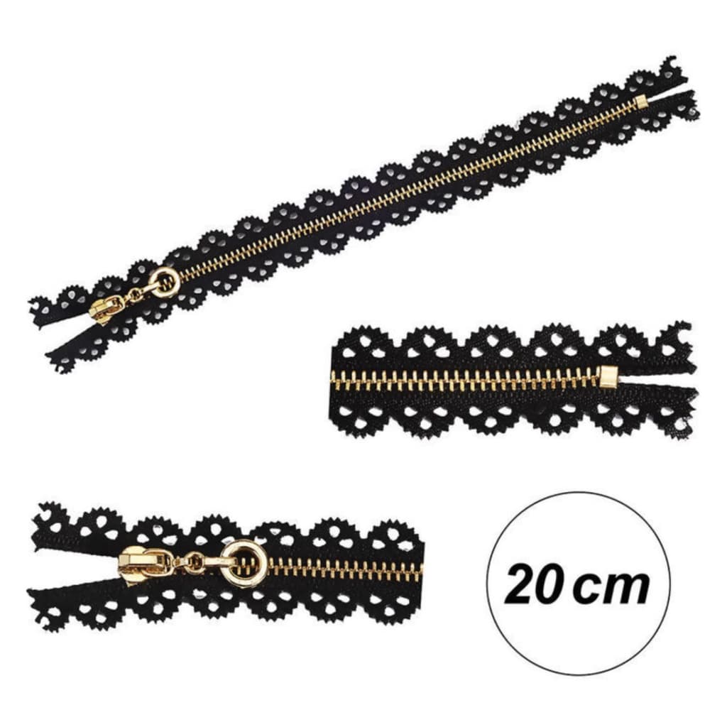 Zíper Metal Rendado - Branco - 2 Unidades 20 cm