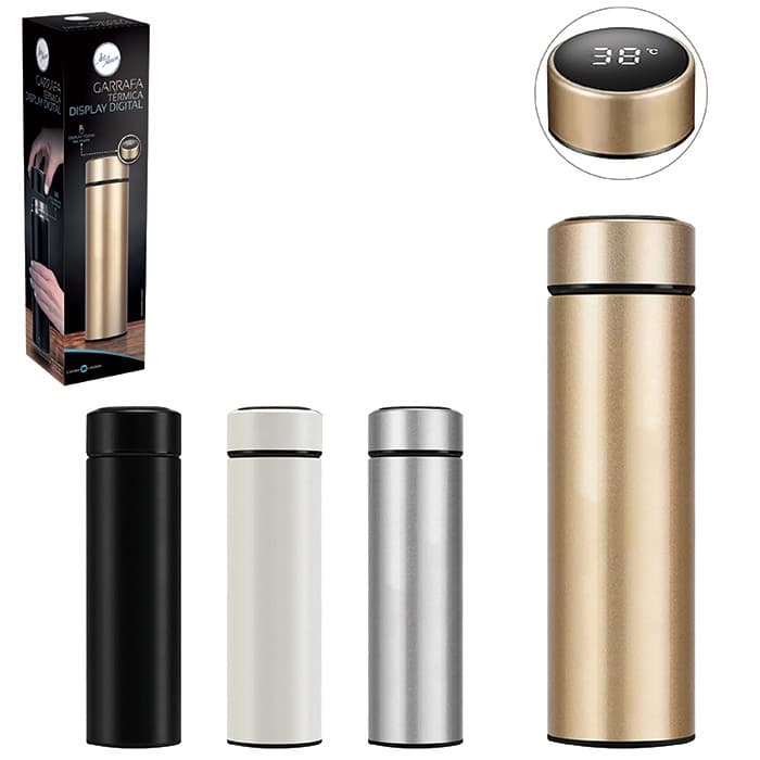 Garrafa Inox 500ml C/ Display Digital