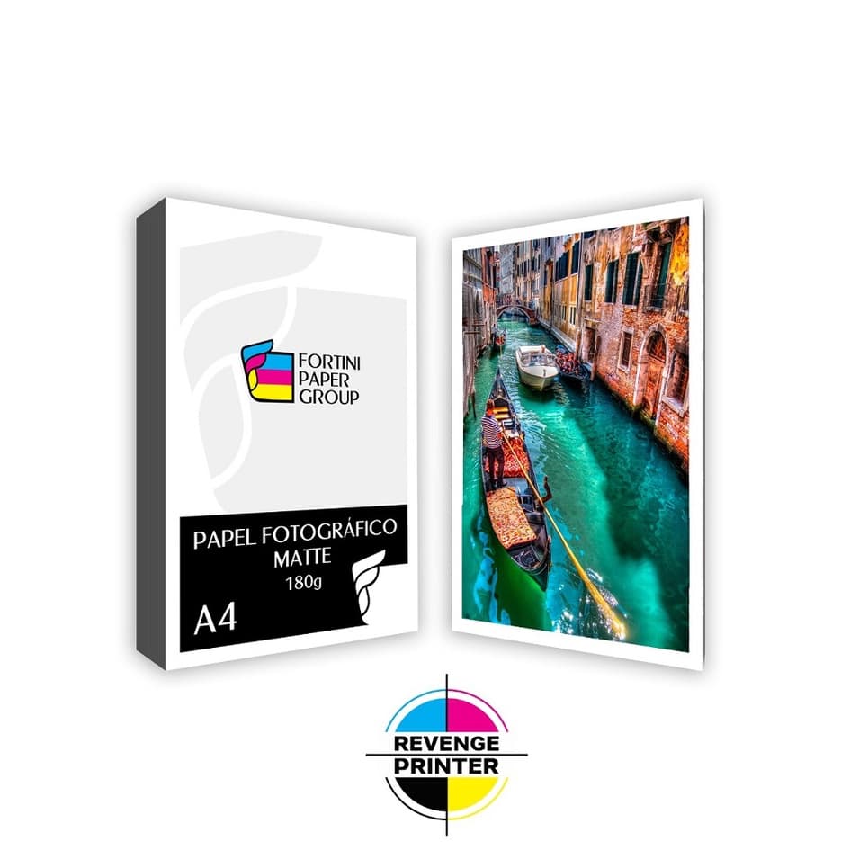100 folhas Papel Fotográfico 180g Matte Fosco A4 Premium Line A prova d'água p/ jato de tinta