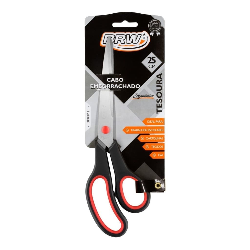 Tesoura Grande 25cm Emborrachada - Profissional - Tecido Papel Eva