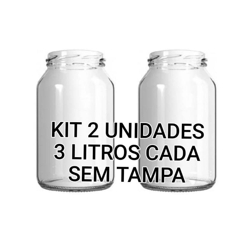 KIT 2 POTES DE VIDRO GROSSO SEM TAMPA, IDEAL PARA COLOCAR CEREAL, ARROZ, FEIJÃO, ETC ....