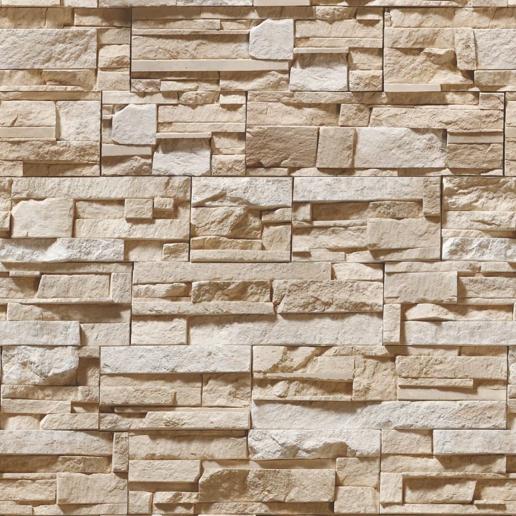 Papel De Parede 3d Vinílico Lavável Tijolo Lajota Pedra 81