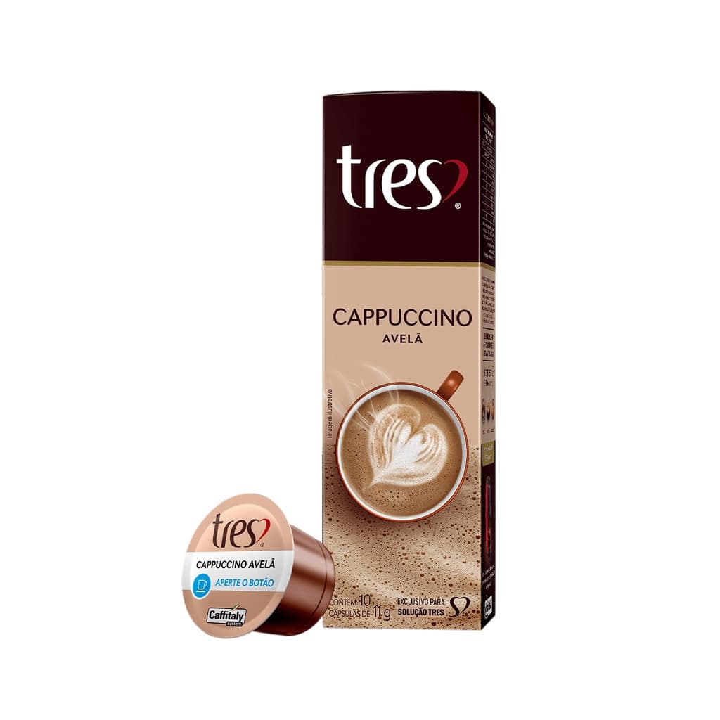 Cápsula Três Corações Bebida Láctea Cappuccino Avelã Cx 10un