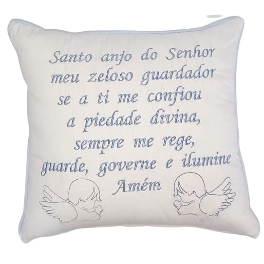 Almofadinha Oração de Berço Anjinho da Guarda