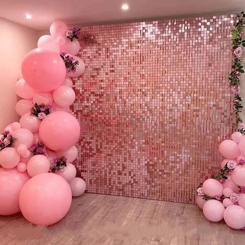 Painel Cortina FOIL FRINGE Festa Metalizada  Quadradinha Decoração Parede Fundo Para Festas - 9 Cores