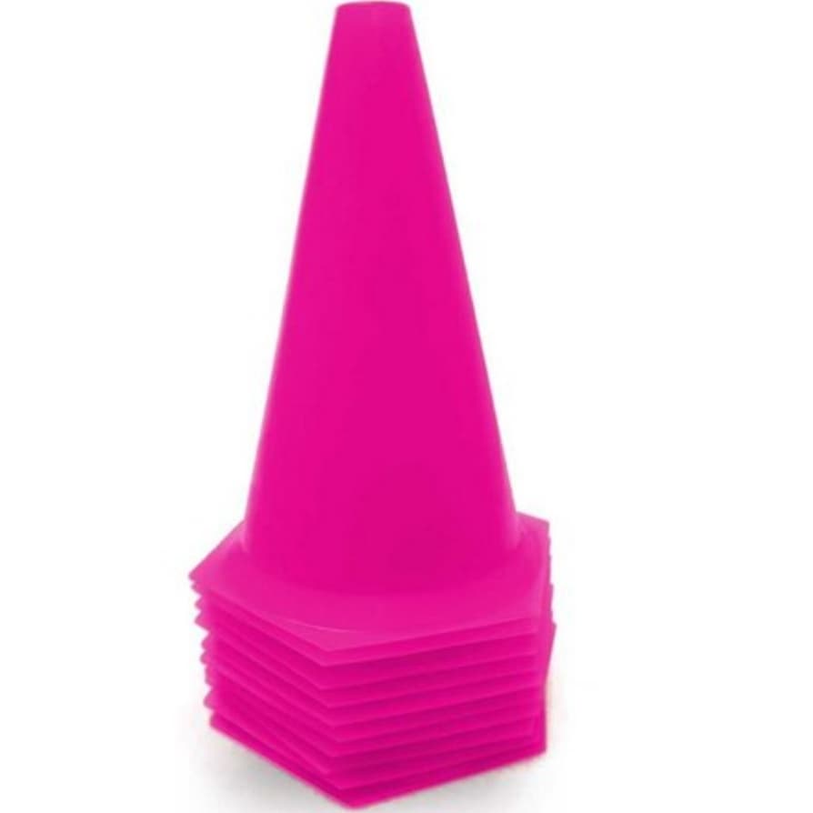 Kit C/10 Cones 24cm Treinamento Cor Rosa
