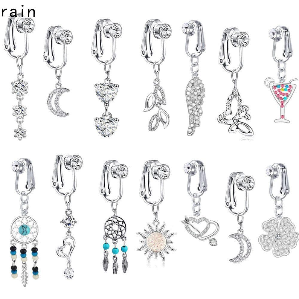 Anéis De Umbigo RAIN1 Falso Clipe Em Cartilagem Umbilical Piercing Brinco Clip on