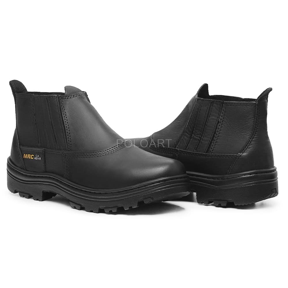 Bota Botina Couro Legítimo Reforçado Para Trabalho Promoção Top