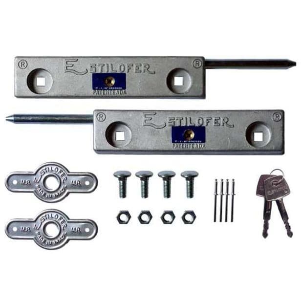 Fechadura Trava Porta Aco Lateral Tetra Aluminio 1 Par
