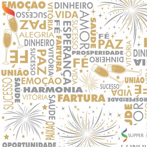 Tnt estampado ano novo painel toalha de mesa decoração 1,40 largura reveillon