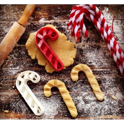 Cortador / Forma para Biscoito De Natal Formato "Candy " Doce bengala Impressão 3D Bolacha, Cookie, Massa, Pasta Americana.