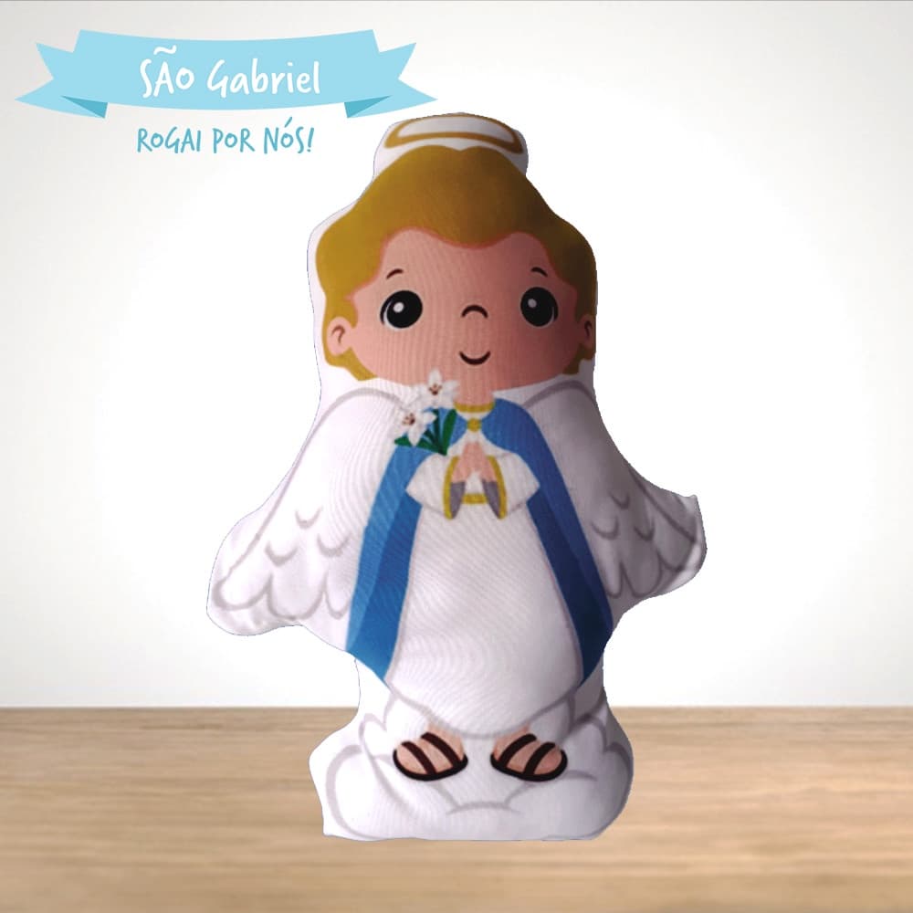 Almofada Contorno Santinho Anjo São Gabriel Arcanjo