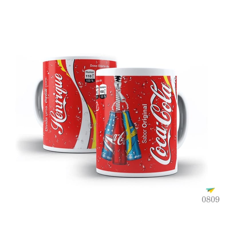 Caneca Personalizada Coca Cola com Nome Modelo 3