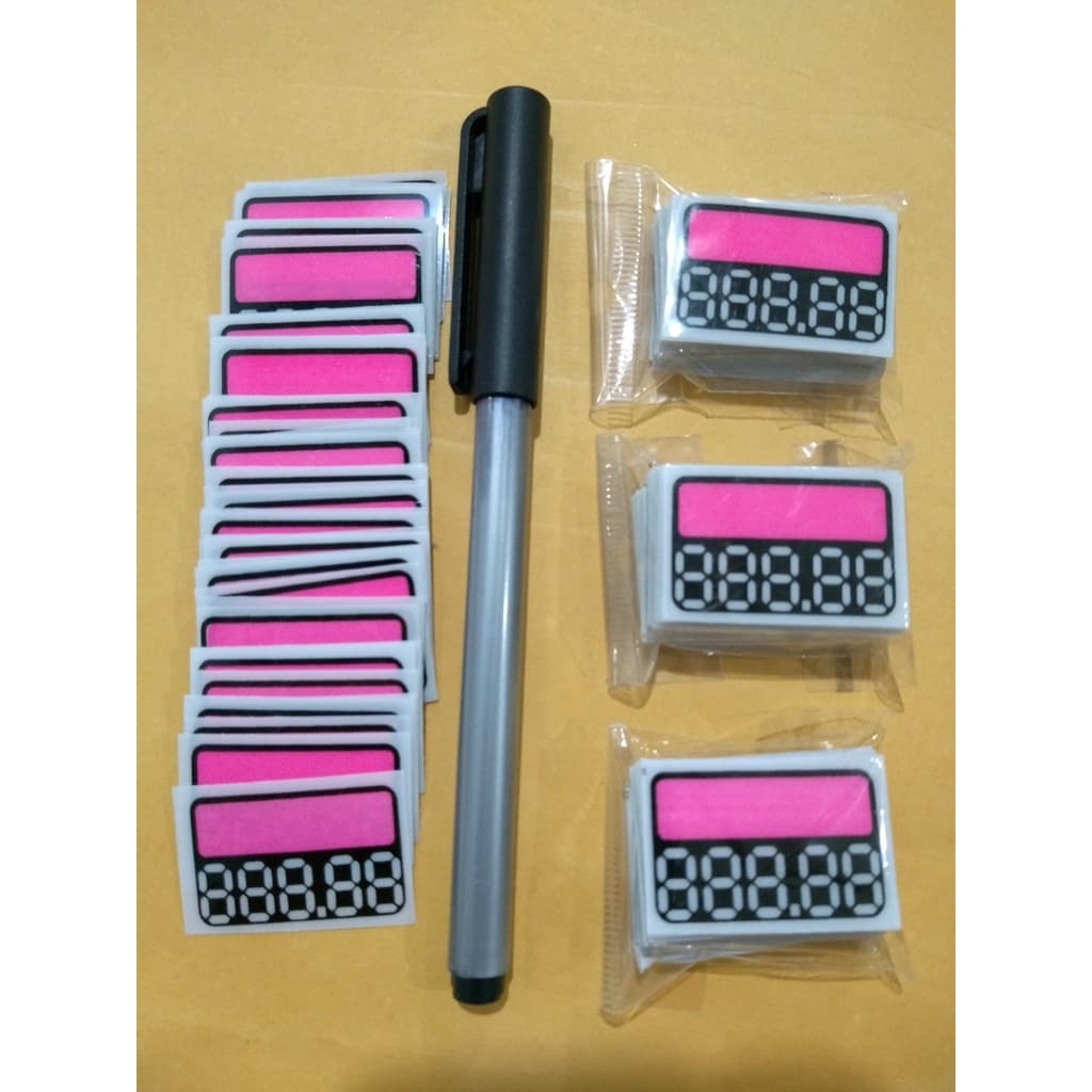200 Placas de Preços Em PVC Reutilizável digito/medida 3,8 x 2,4 cm / Para Precificação de Produtos