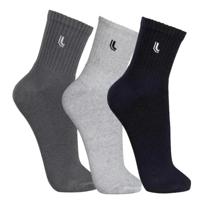 Kit 3 Pares De Meias Sport Algodão Cano Médio Lupo Masculino Original