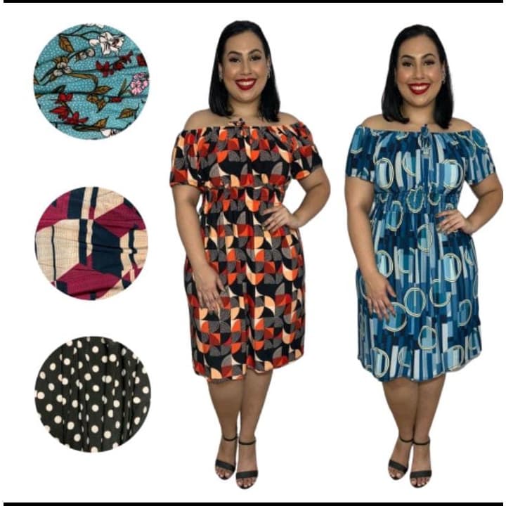 Kit Com 2 Vestidos Soltinho Ciganinha Super Confortavel Cores Sortidas