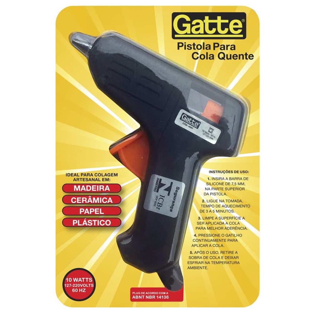 Pistola Para Cola Quente Pequena Gatte Preta Und
