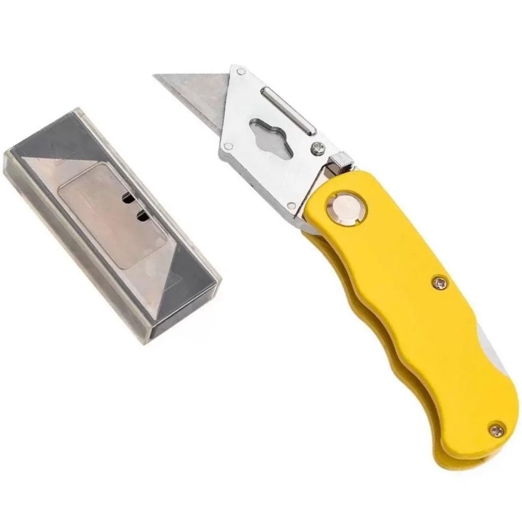 Estilete Dobrável Reforçado Trapezoidal C/ 5 Lâminas