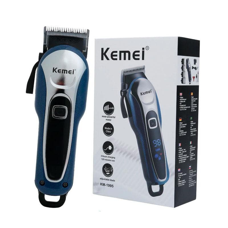 Maquina Cortar Cabelo Profissional Kemei Km-1995 Recarregável