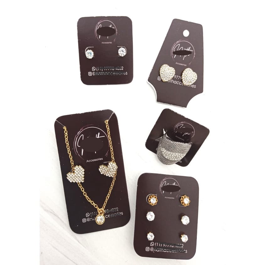 250 kit Cartela / Tags Personalizadas para joias bijuterias e semi joias