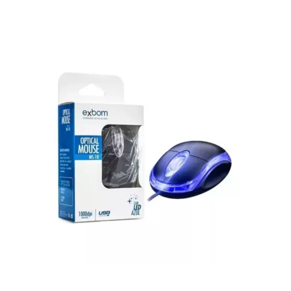 Mouse Óptico, Mouse Pequeno, Universal com LED colorido, Fio para PC / Notebook