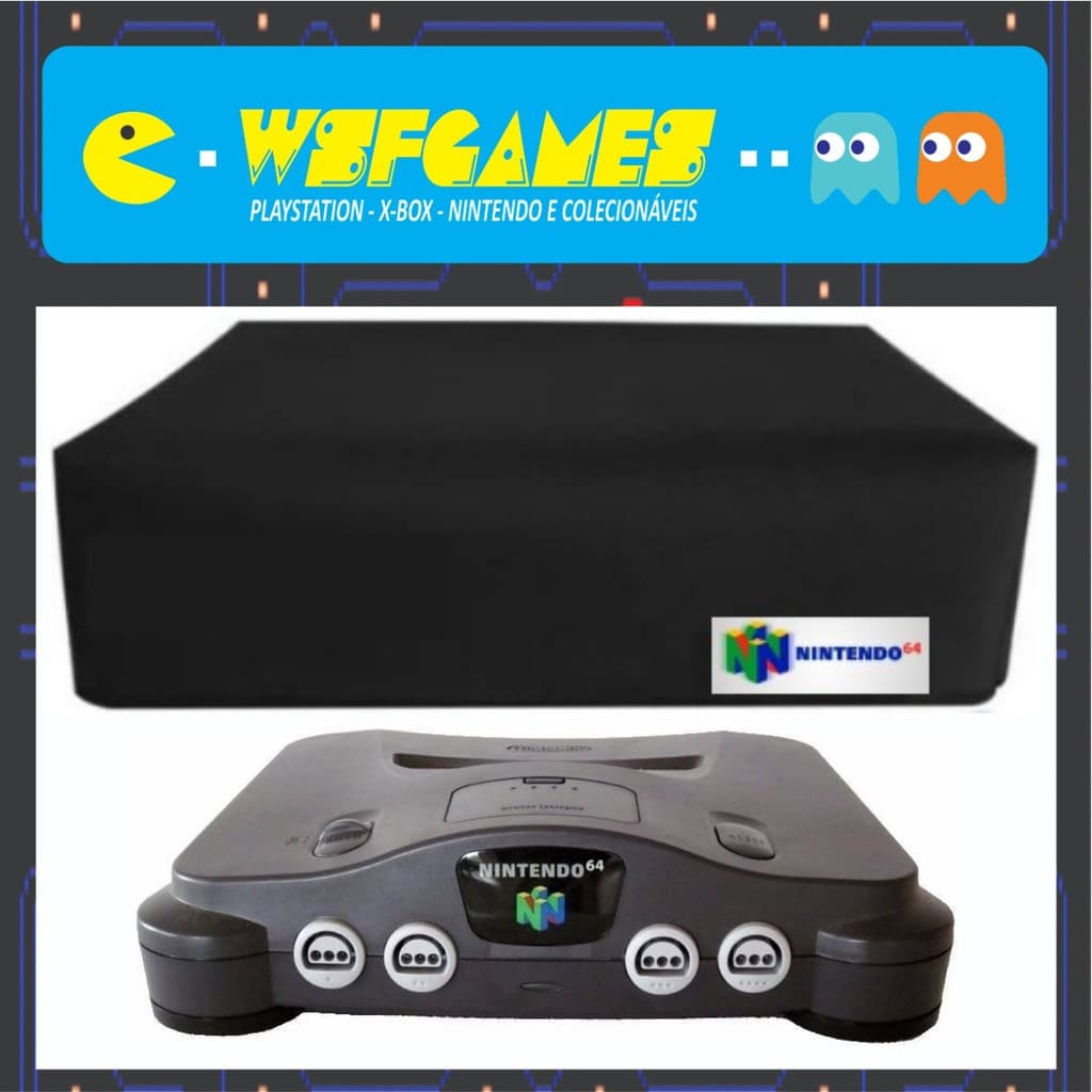 Capa Para Nintendo 64 N64 Skin Preto Anti Poeira Impermeável Console