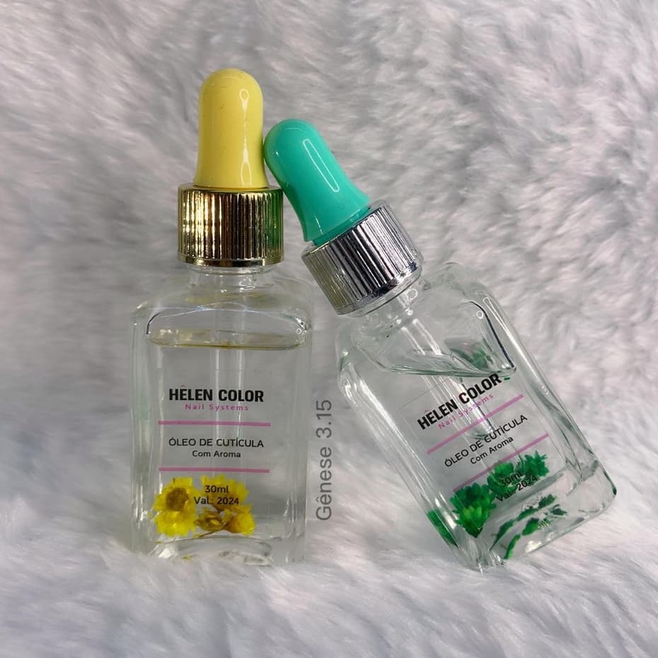 kit2  Óleo De Cutícula Hidratante Aroma Revitalizador Unhas 30ml Helen Color Gel Acrigel Alongamento Extensão Manicure