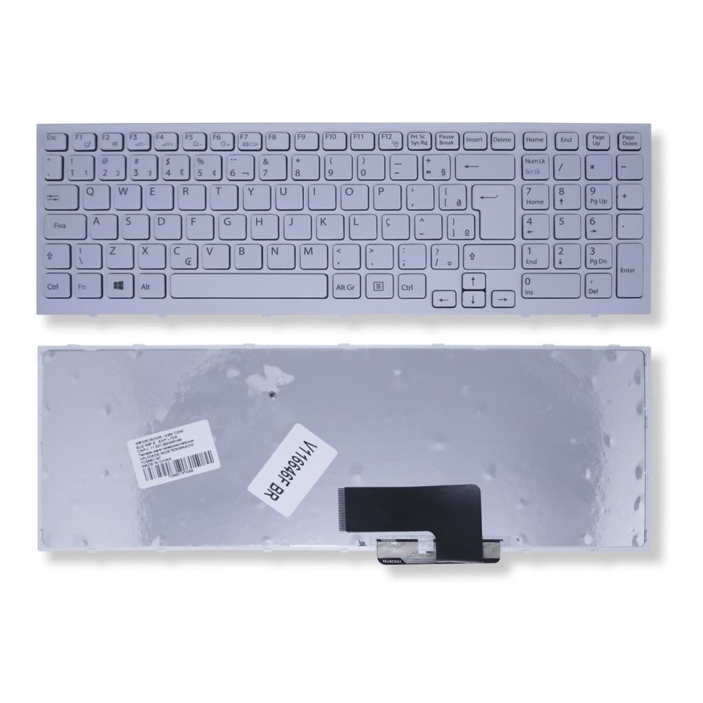 Teclado Para Notebook Sony Vaio Pcg 71911x Branco C/ Moldura