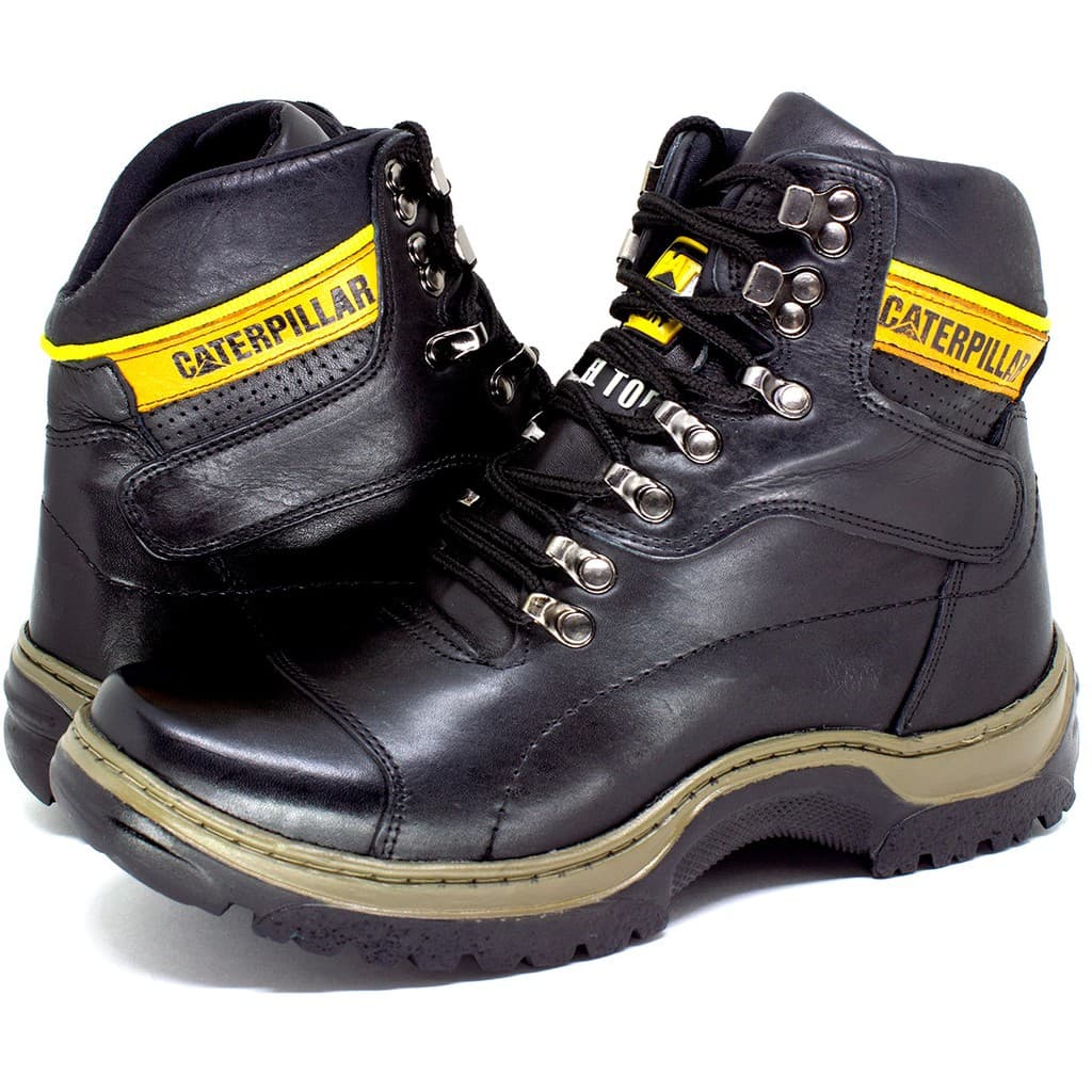 Coturno bota masculino em couro segurança, promoção