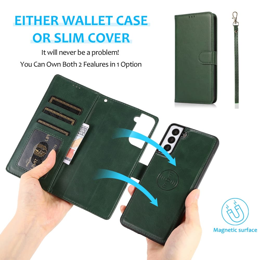 Capa De Couro Flip Magnética Híbrida 2 Em 1 Para Samsung Galaxy Note 20 Ultra 10 Plus 9 S23 S24 S25 FE S26