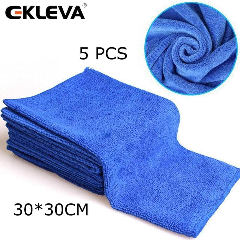 EKLEVA 5 Pcs 30 * 30 Cm Toalha De Limpeza De Microfibra Macia Para Carro , Lavagem Automática , Pano Polonês Limpo E Sec
