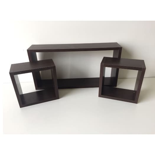 3 Nichos 50x25 / 20x20 / 20x20 Mdf Envio Montado Preto Kit Envio Montado