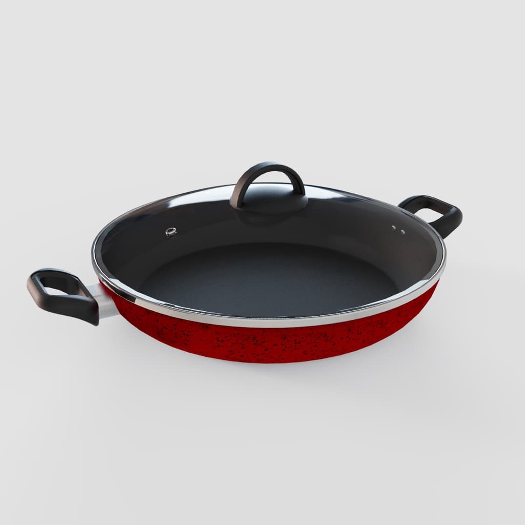 Panela Frigideira Wok Antiaderente Tampa De Vidro N 30