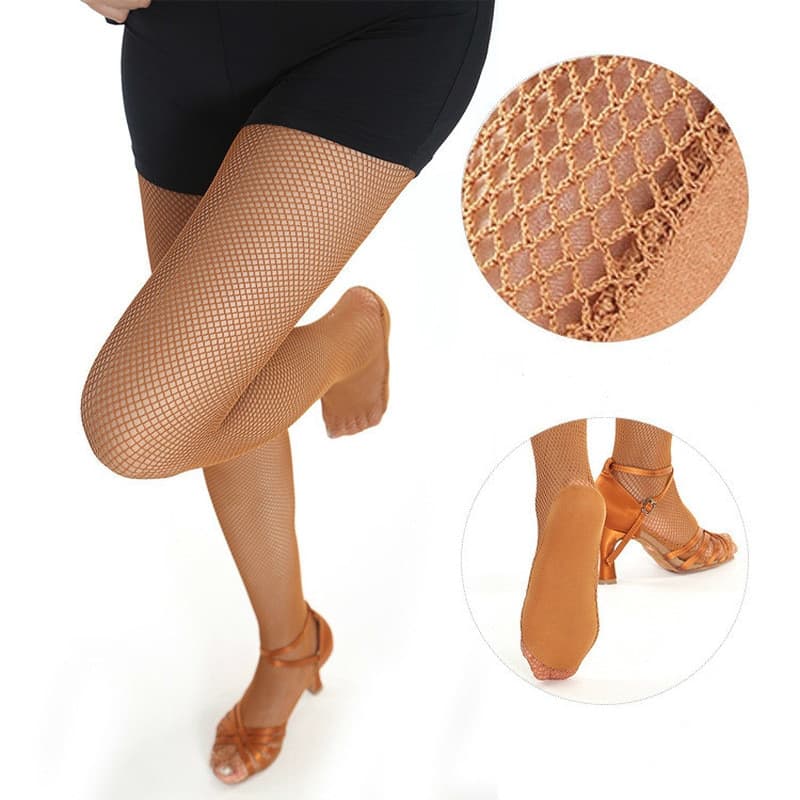 Profissional Dançarino Latina Collants Mulheres Fishnet Calças De Salão & Dança Fio Rígido Elástico Meias De Malha Meia-Calça Nova