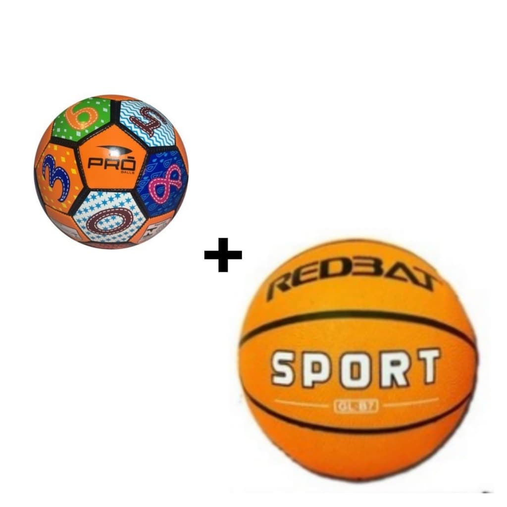 Bola de Basquete N°7 Oficial + Bola de Recreação Número 3 Futebol Infantil/Jardim de Infância.