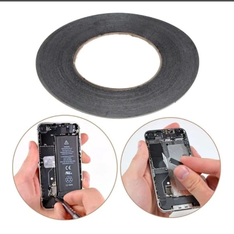 Fita Adesiva Profissional Dupla Face Preta 3M Preta Para Reparo De CelularTela Lcd