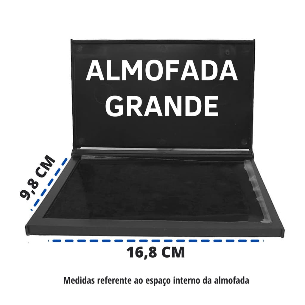 Almofada Para Carimbo Recarregável Grande Kraft Sacola Preto