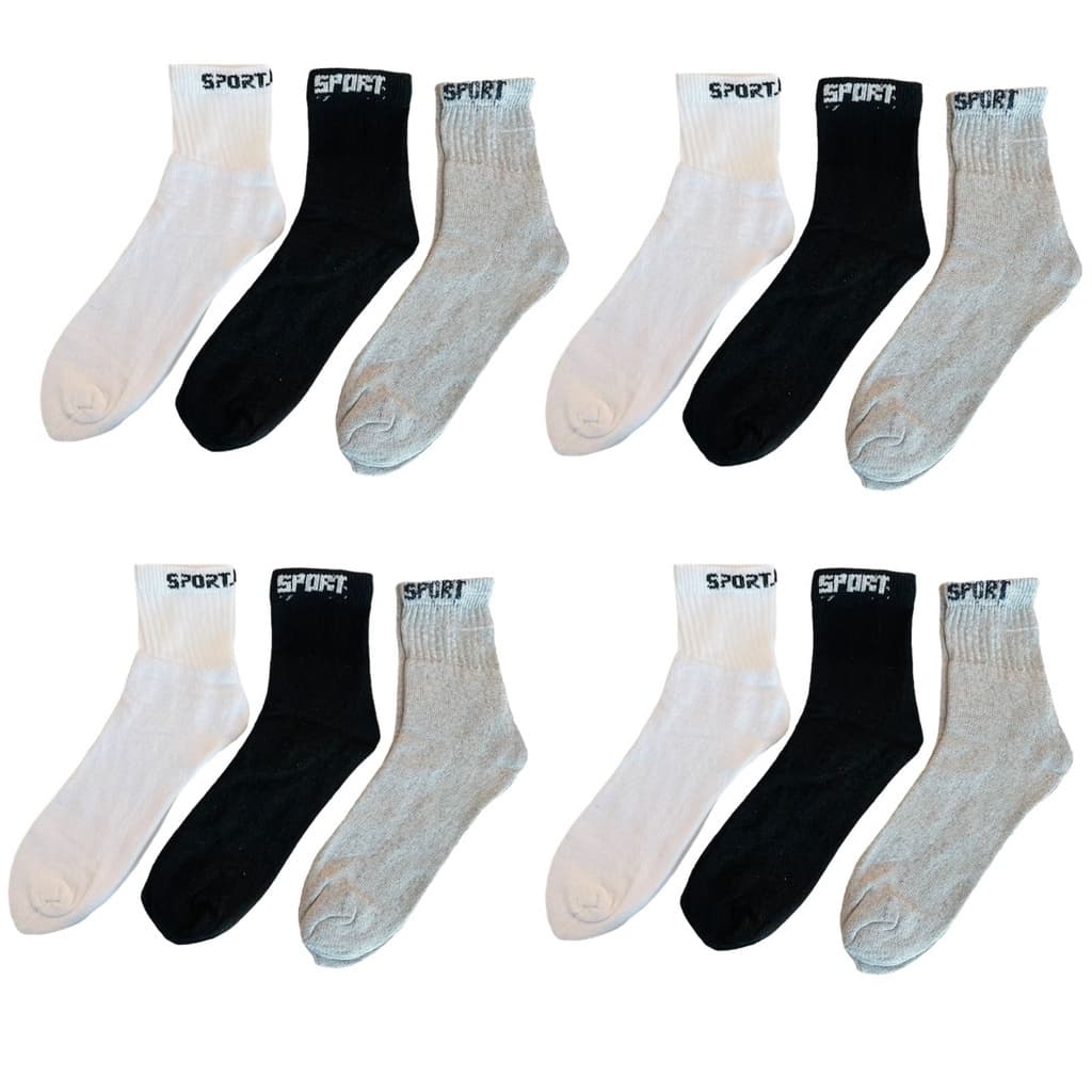 Kit 10 Pares de Meia Cano Longo Masculina Sport Atoalhada 37-42