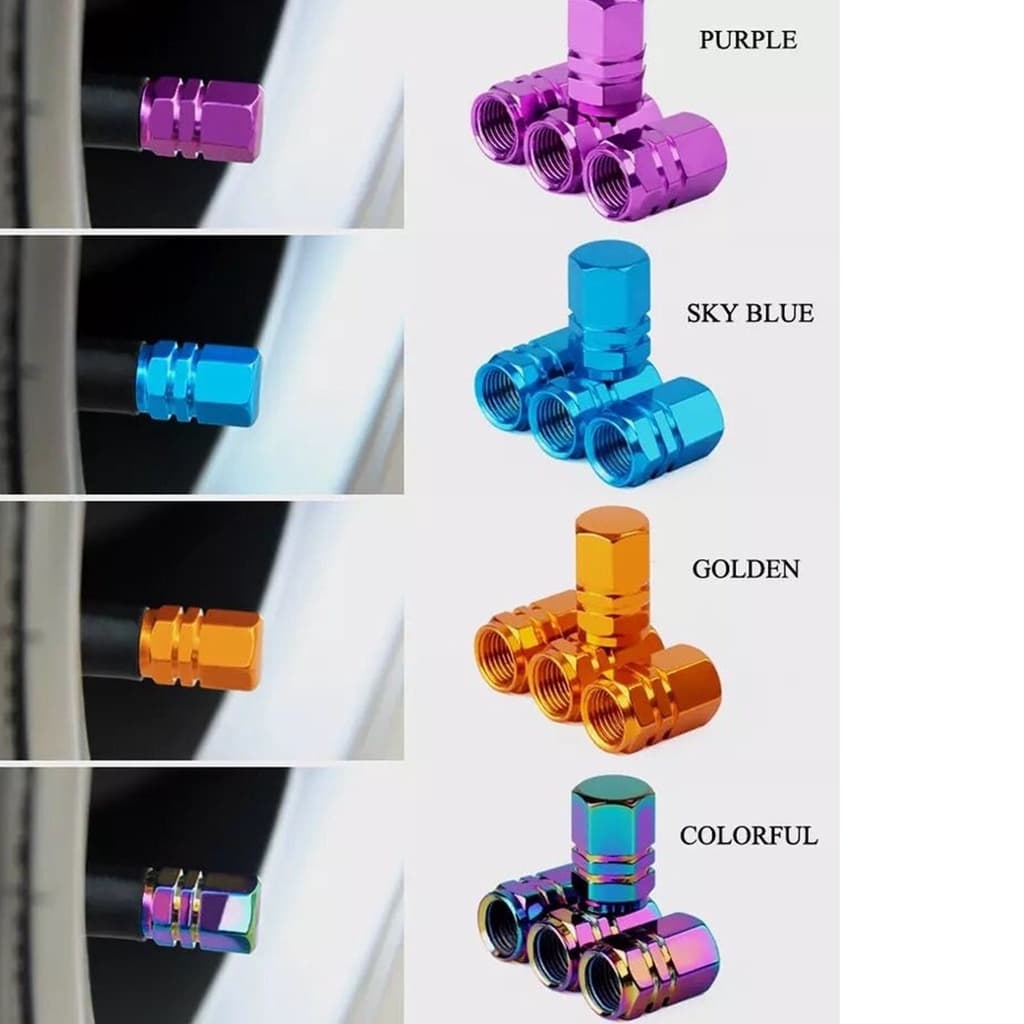 Kit 4pçs Tampa Bico Pneu Universal Liga Alumínio Carro Moto Bike Vedação Antifurto Resistente Acessório Automotivo Mtb