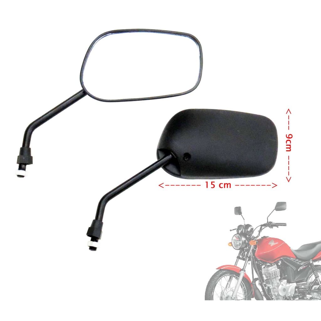 Retrovisor Espelho Cg Titan 150 125 160 Nxr Bros Twister CBX 250 Biz Cb 300 Suzuki Yes Intruder Par Cromado Moto Honda