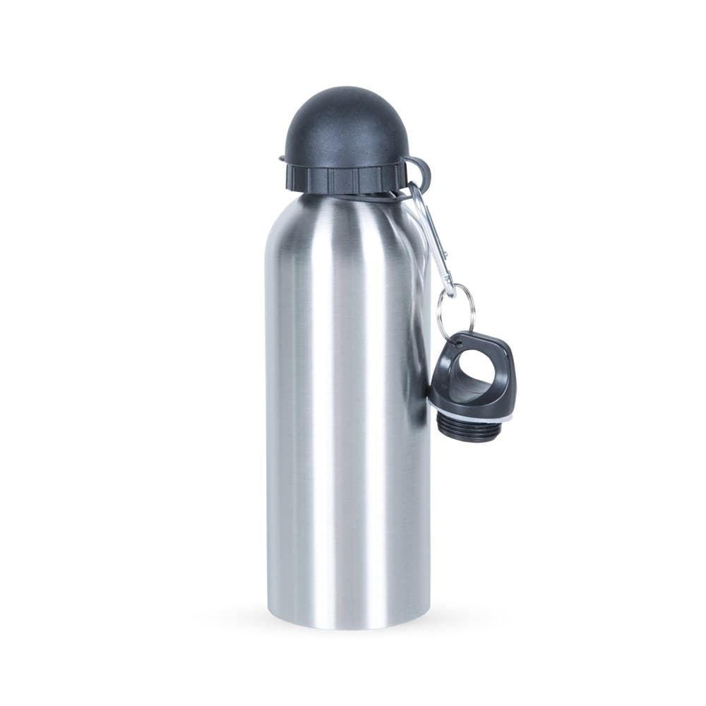Squeeze Garrafa de Alumínio Chumbo Metálica 500ml Alumínio 2 Bicos Academia Sport