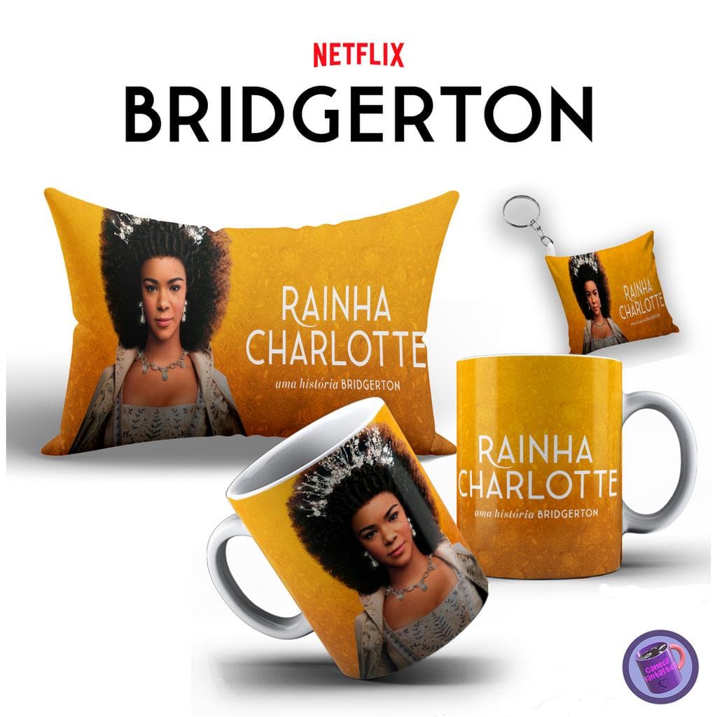 Kit Personalizado Rainha Charlotte com Caneca, Almofada e Almochaveiro