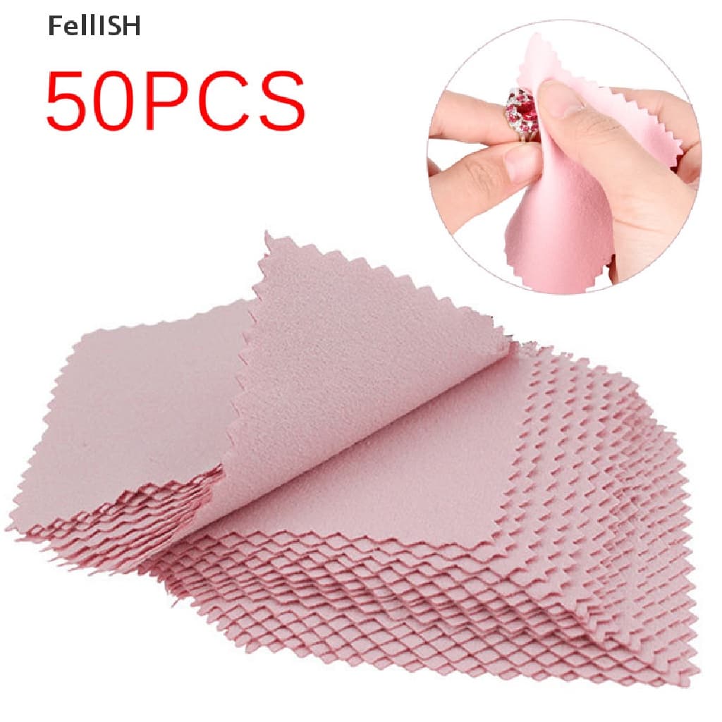 [Fel] 50 Pçs Pano De Polimento De Prata Para Limpeza De Jóias Ferramenta Anti-Tarnish COD
