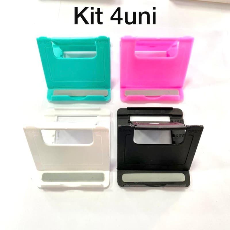 KIT 4uni Suporte para Celular de mesa Universal e Tablet Ajustavel fixar