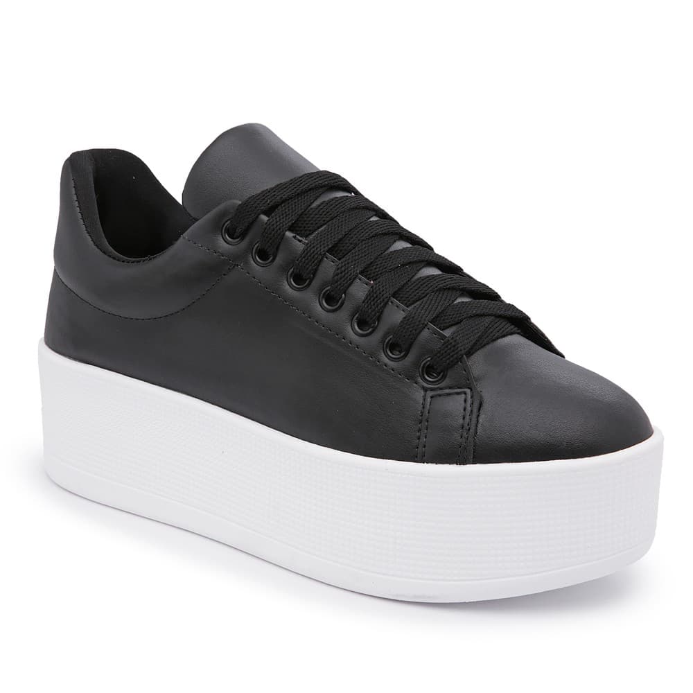 Tênis Plataforma Preto Flatform Sola Alta