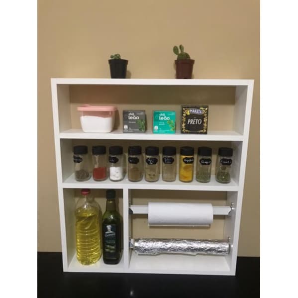 Nicho Porta Tempero Multiuso Cozinha MDF