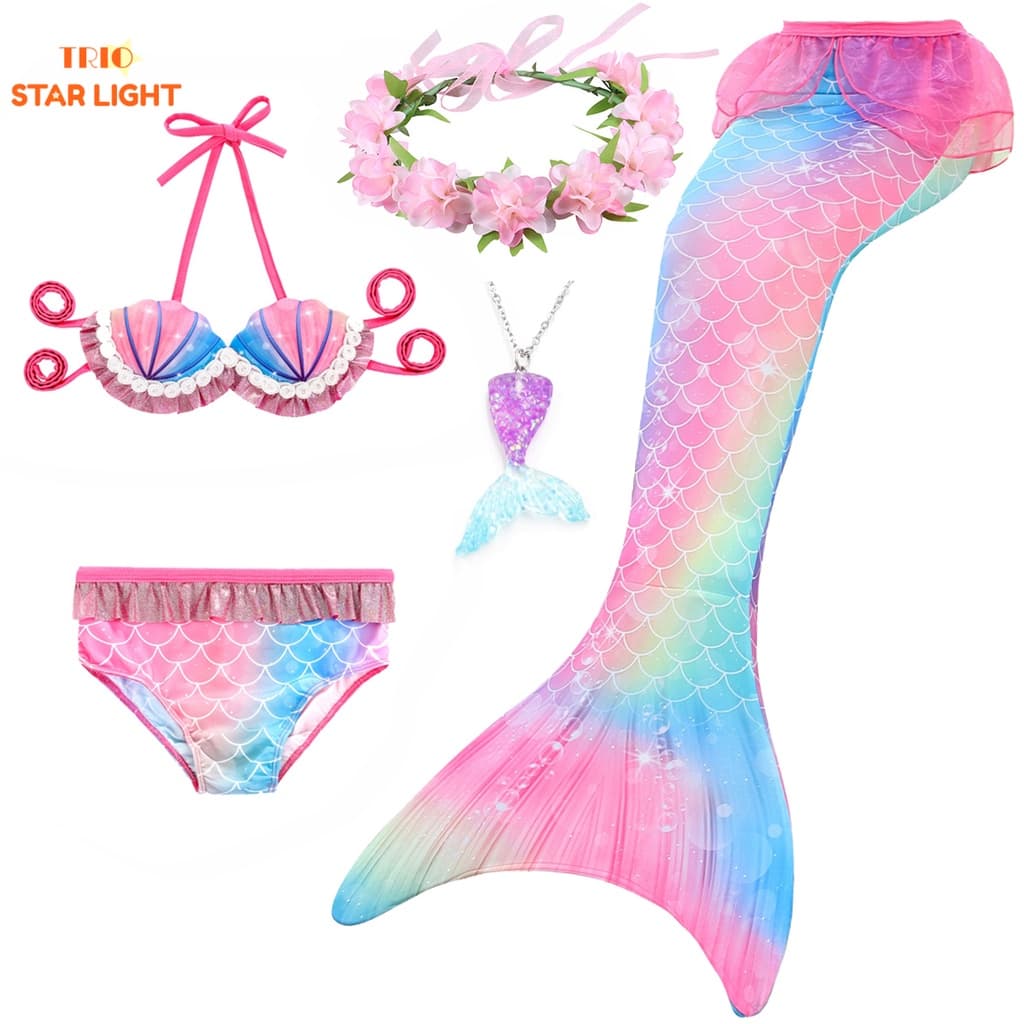 Roupa De Banho/Traje Infantil Sereia/Cauda De Para Crianças/Meninas