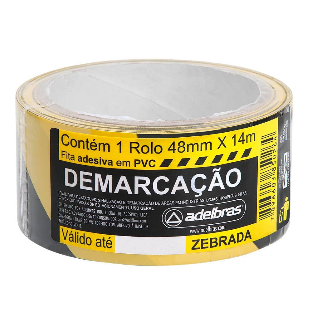 Fita para demarcação de solo 48mmX14m zebrada