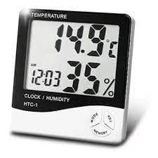 Termo-Higrômetro Medidor Leitura Umidade Temperatura Relógio Digital Multiuso Monitoramento Condições Clima - Oferta Imperdível